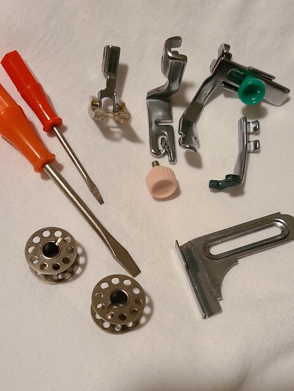 Singer Slant Shank Hemmer Foot, High Shank Presser Foot. Button Seam Guide